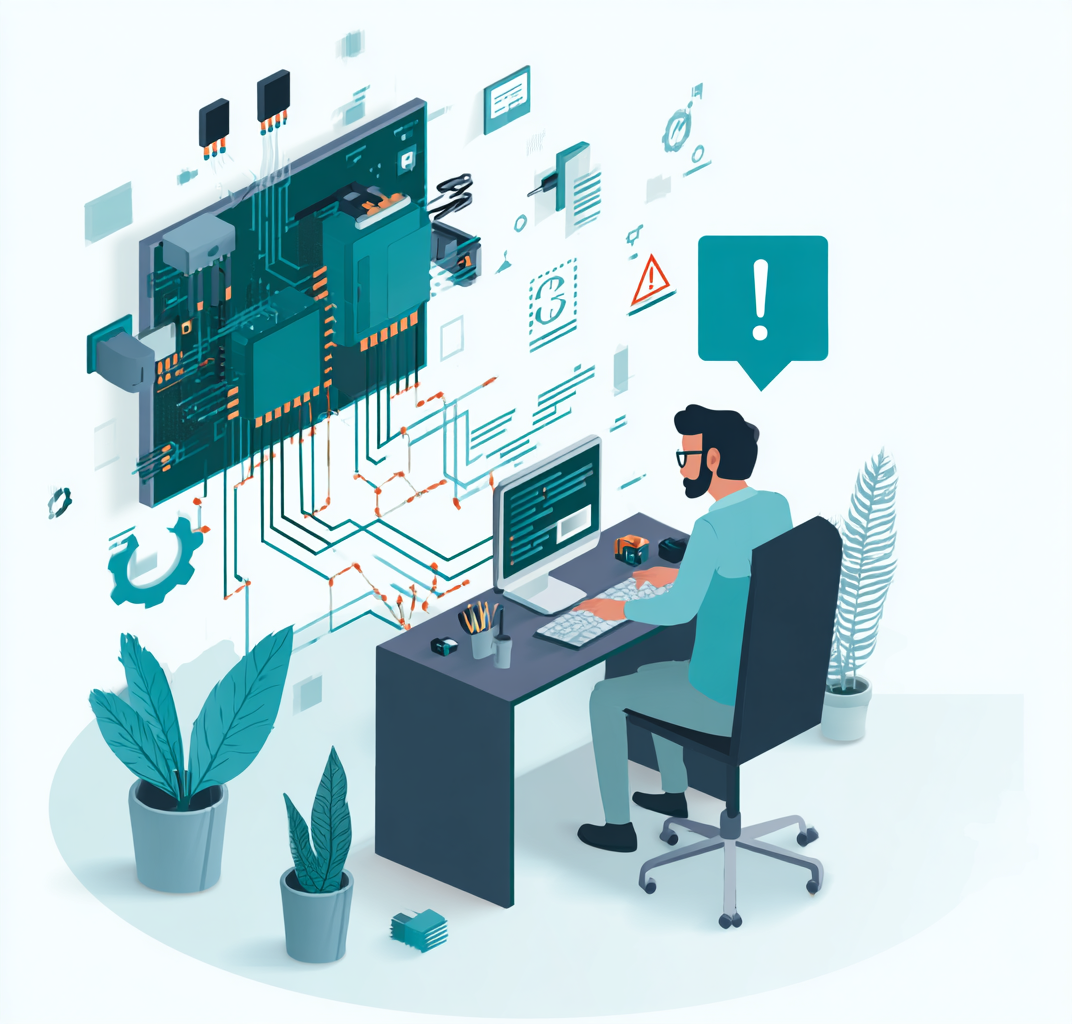 Engineer working on research and analysis